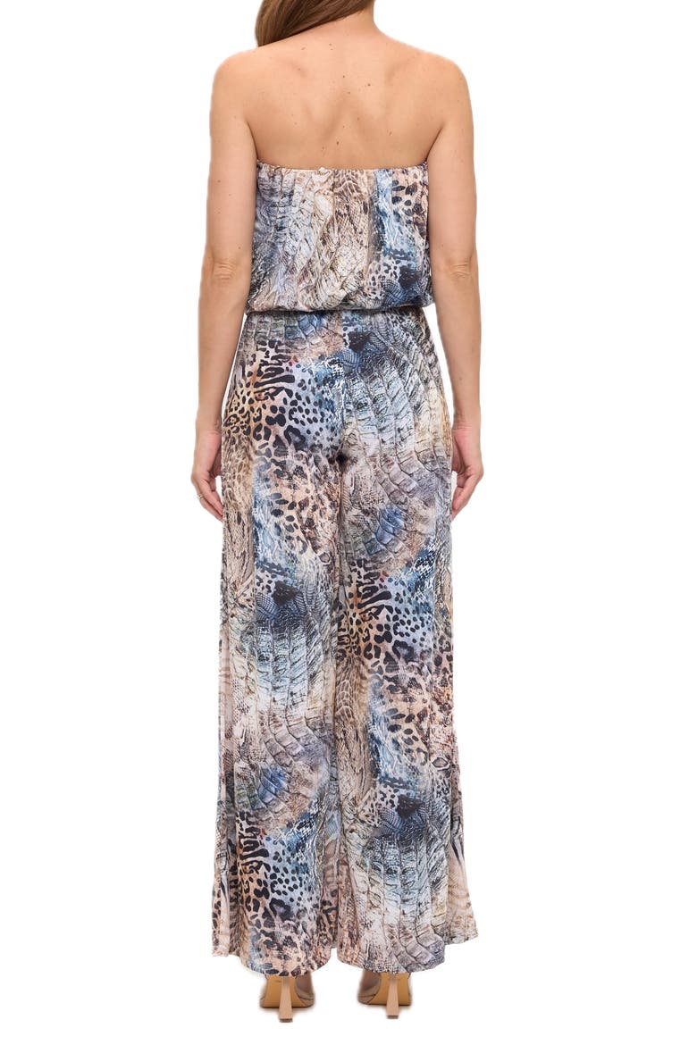 Printed Strapless Wide Leg Jumpsuit, Alternate, color, MULTI
