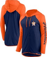 FANATICS Women's Fanatics Navy/Orange Houston Astros Script Sleeve Full-Zip Hoodie