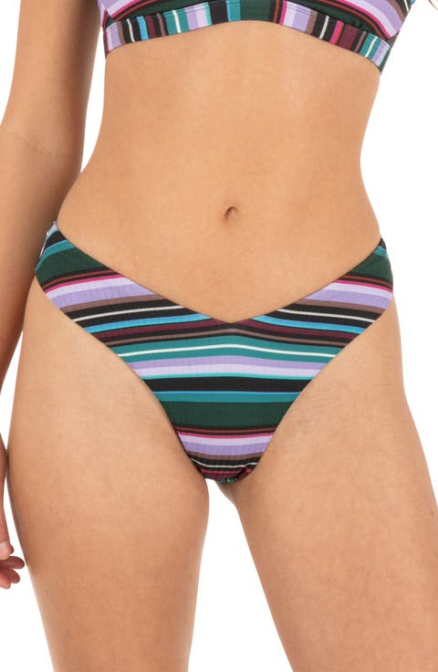 Stripe Delight V-Front Bikini Bottoms