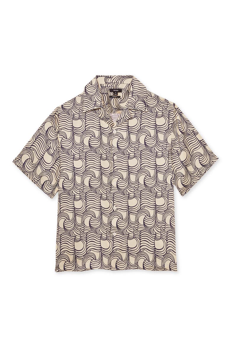Waver Camp Shirt, Alternate, color, OFF WHITE/ NAVY