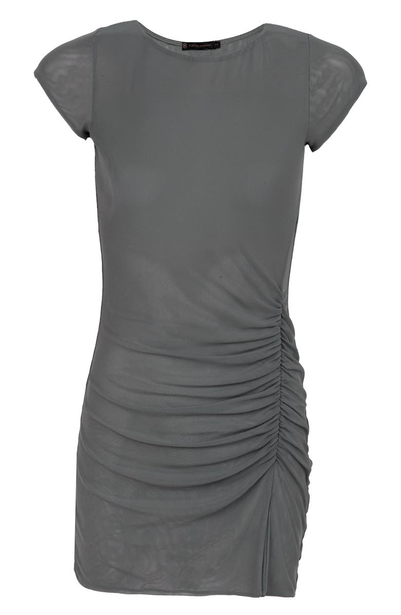 ViX Paula Hermanny Sui Mesh Cover-Up Dress, Main, color, Grey
