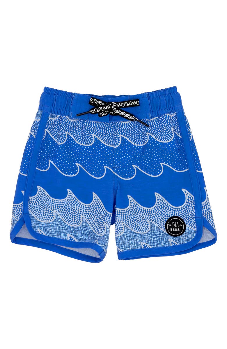 Feather 4 Arrow Cosmic Waves Board Shorts, Main, color, Marina Blue