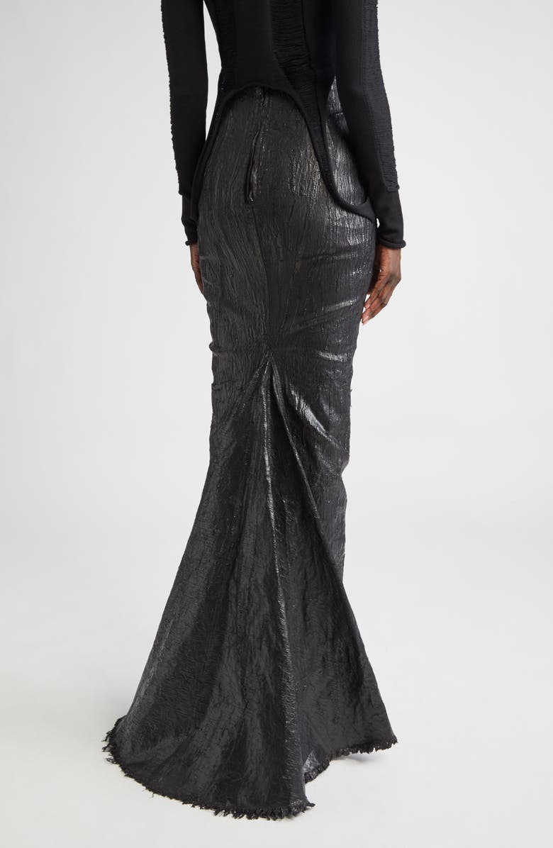 Rick Owens Gonna in Lido Coated Metallic Denim Skirt, Alternate, color, 