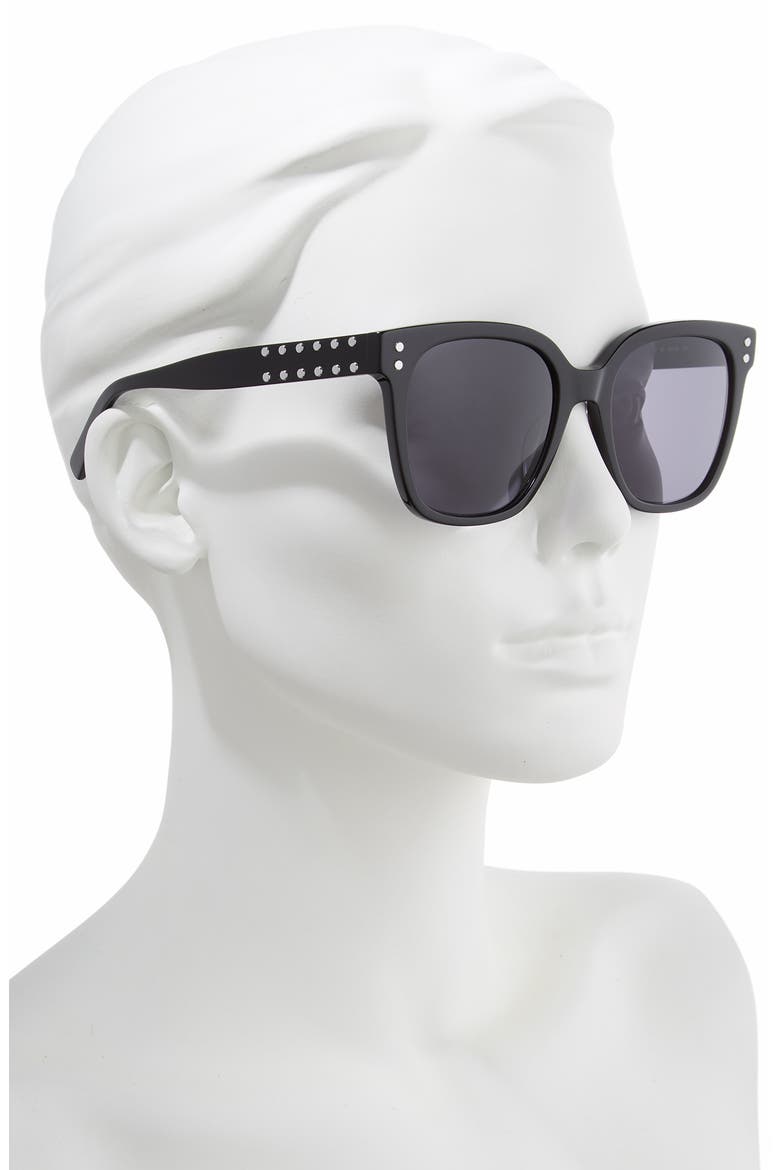 Cyndi 54mm Studded Sunglasses, Alternate, color, BLACK