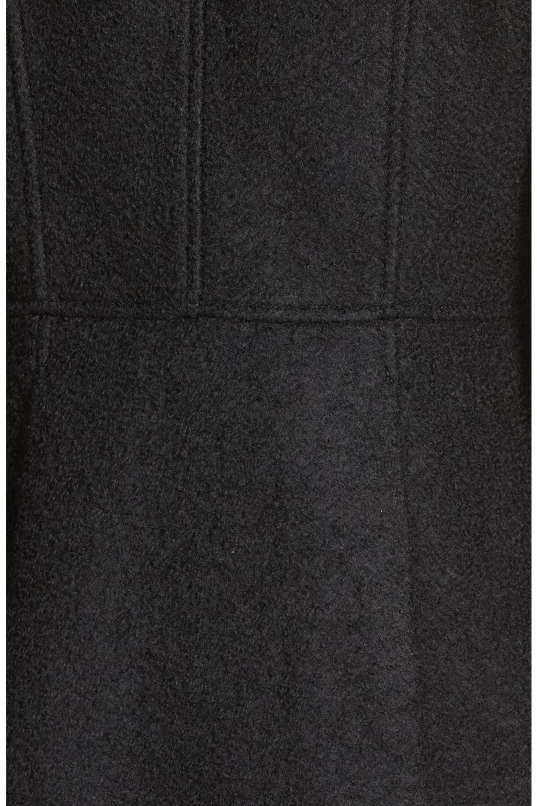 Double Breasted Bouclé Cutaway Coat, Alternate, color, BLACK