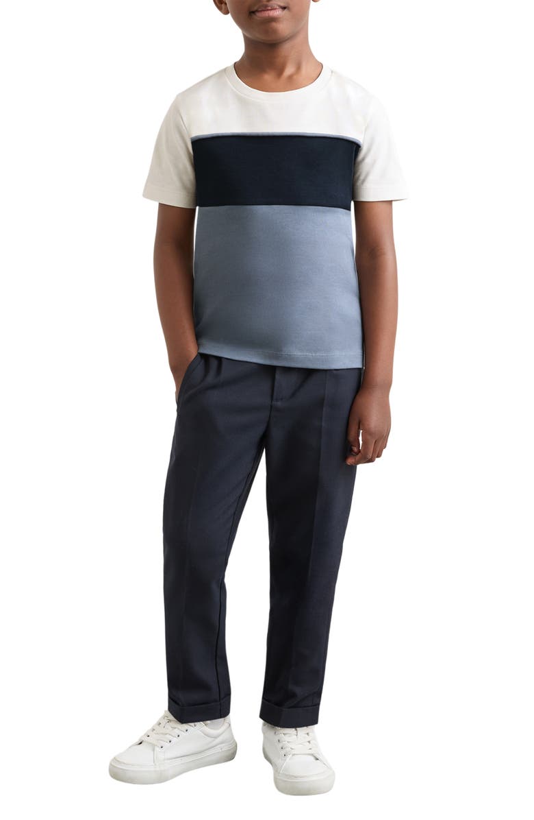 Reiss Kids' Cole Colorblock Wool T-Shirt, Alternate, color, Navy/ Airforce B