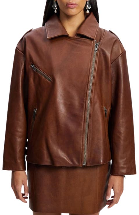 New Yorker Oversized Leather Moto Jacket