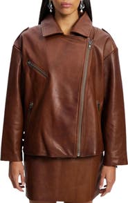 West 14th New Yorker Oversized Leather Moto Jacket