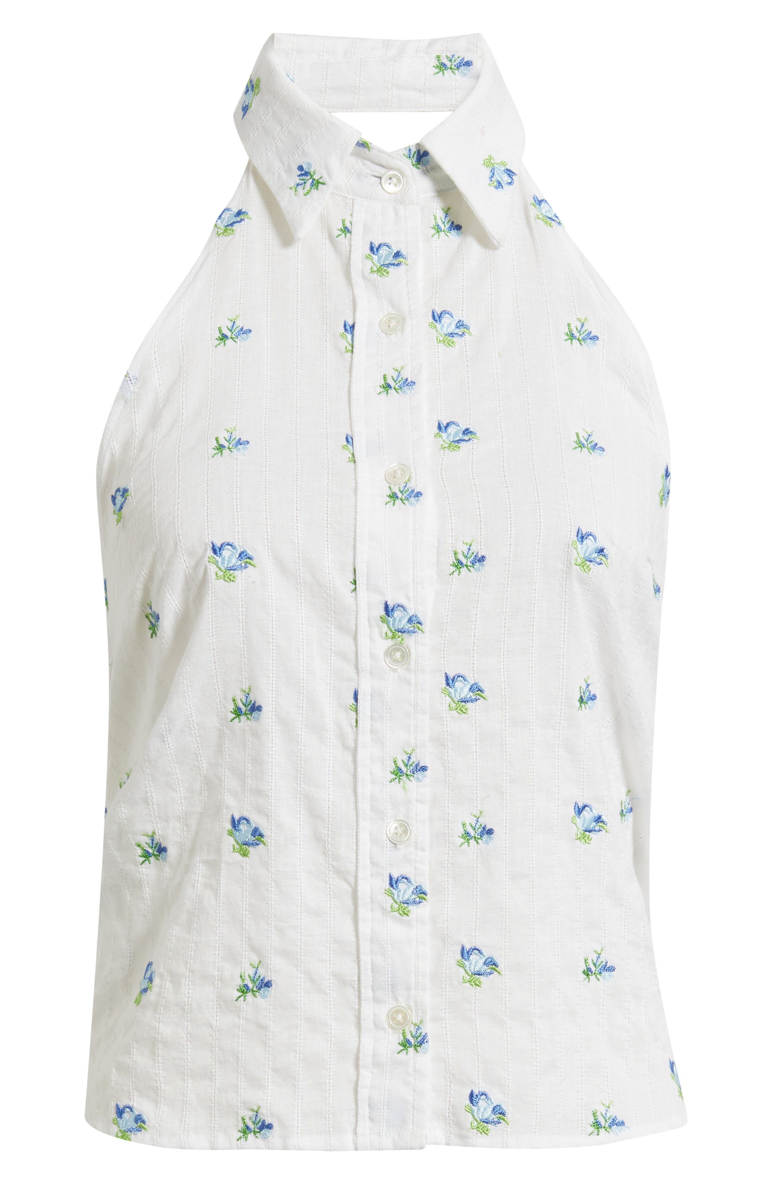 selected BLUE EMBROIDERED FLORAL