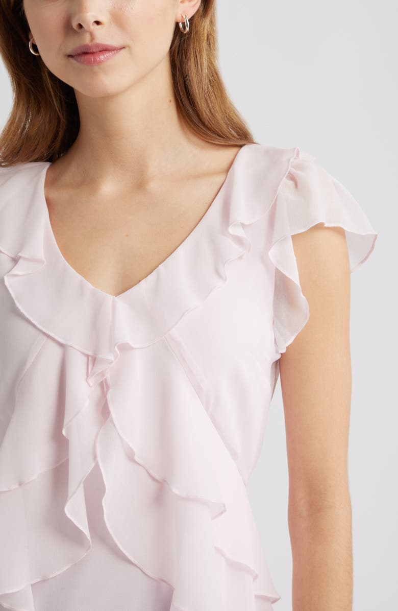 Open Edit Chiffon Ruffle Top, Alternate, color, Pink Carinaria