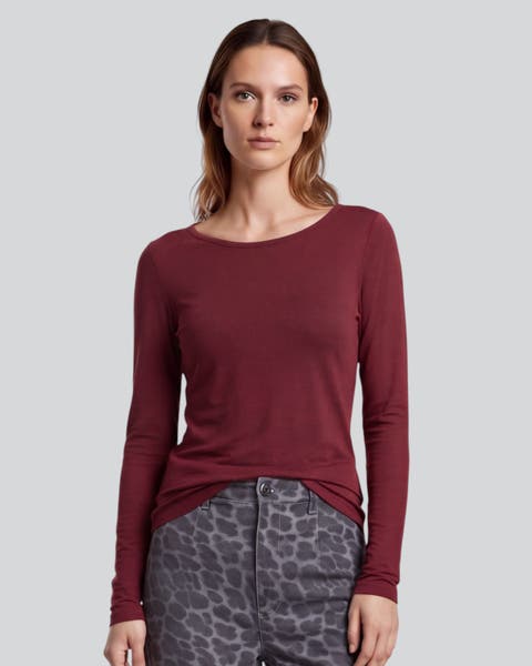 Merino Long Sleeve Boatneck Top