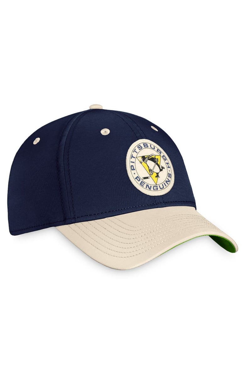 FANATICS Men's Fanatics Branded Navy/Khaki Pittsburgh Penguins True Classics Retro Flex Hat, Alternate, color, 
