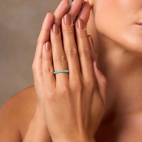 Karma And Luck Illuminated Love Gold Hearts Ring In Turquoise