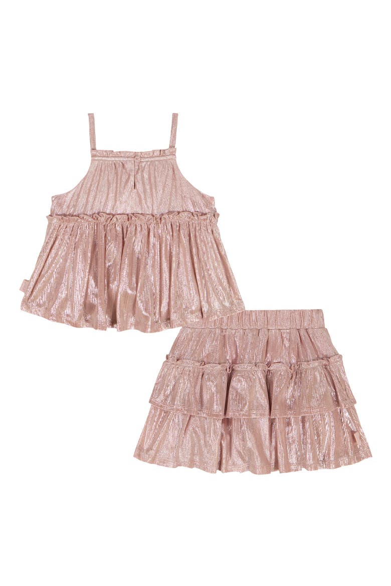 Bow Tank & Tiered Skirt Set, Alternate, color, PINK