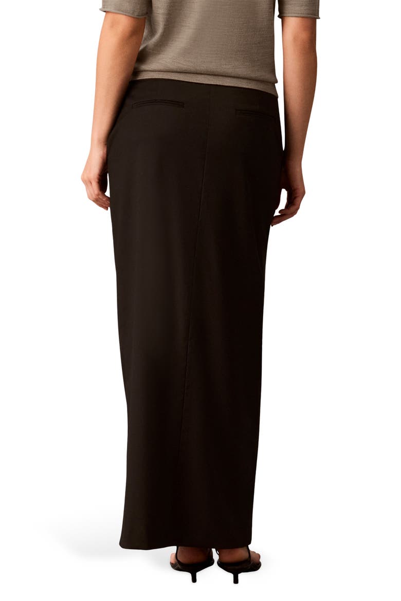 Extended Tab Maxi Skirt, Alternate, color, BLACK