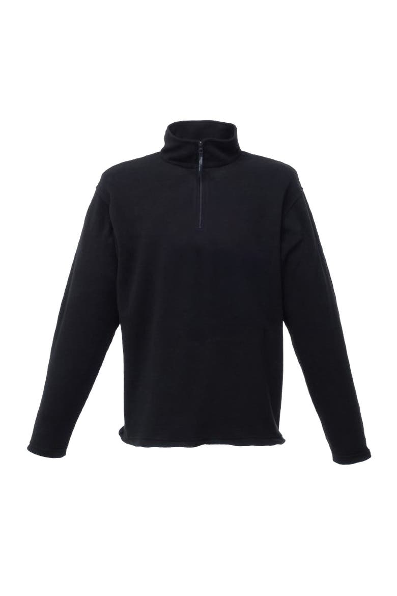 Micro Zip Neck Fleece Top, Main, color, Black