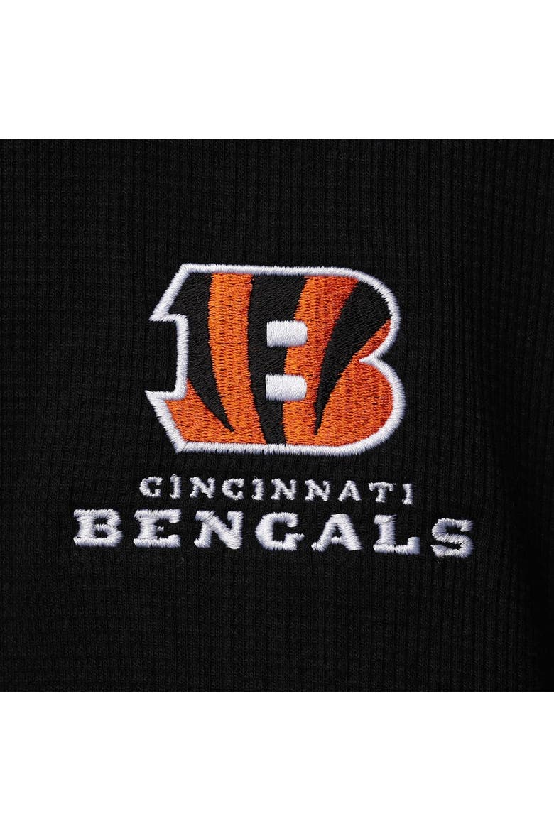 Men's Dunbrooke Black Cincinnati Bengals Logo Maverick Thermal Henley Long Sleeve T-Shirt, Alternate, color, Black