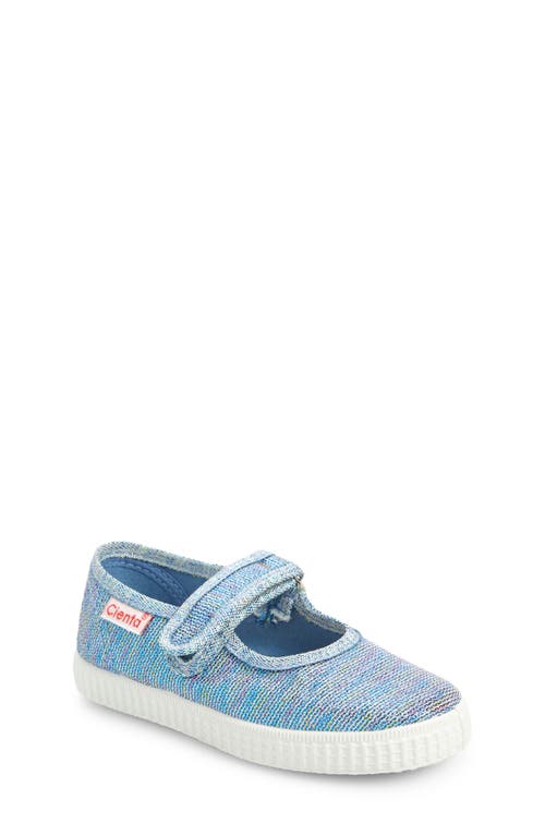 Cienta Mary Jane Sneaker in Blue Mermaid Sparkle 