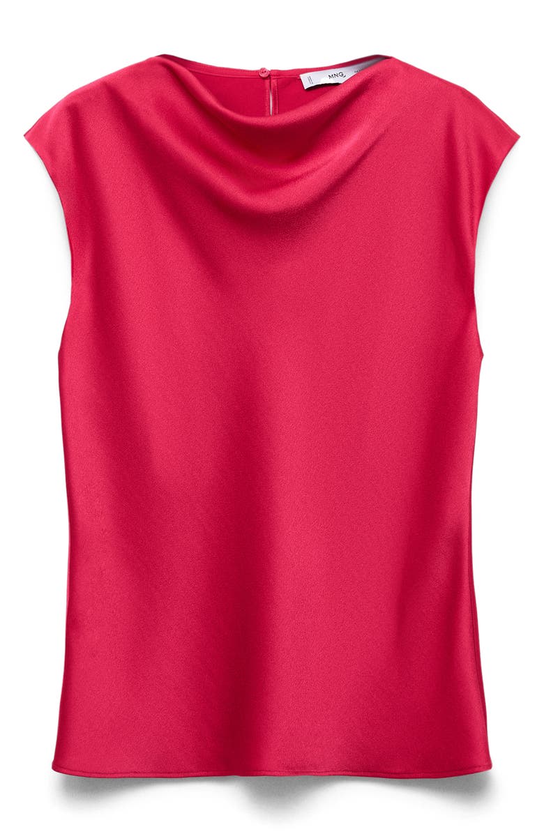 MANGO Draped Satin Top, Alternate, color, Strawberry