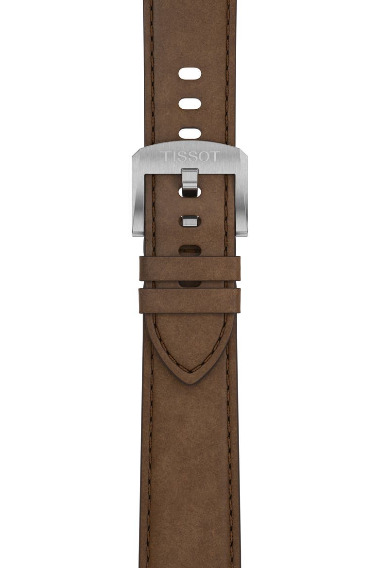 PRC 100 Solar Quartz Leather Strap Watch, 39mm, Alternate, color, SILVER