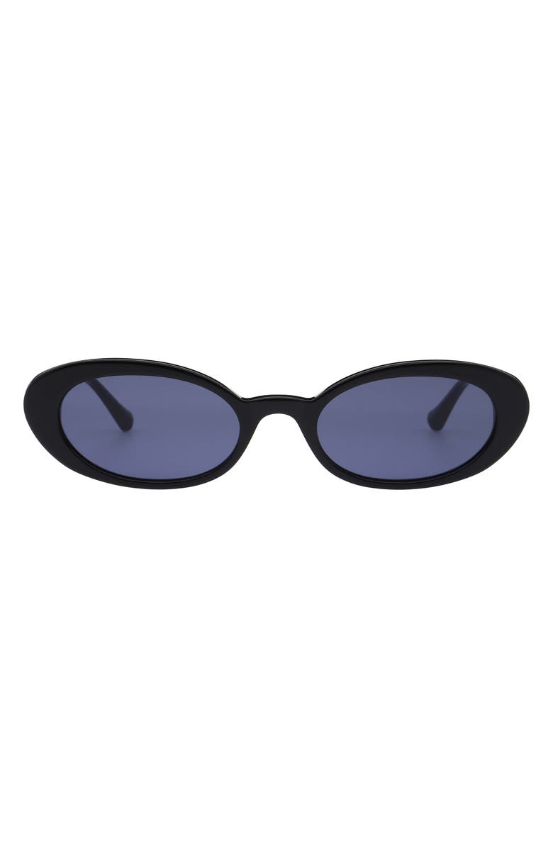 Florence by Mills 52mm Oval Sunglasses, Main, color, Gloss Black