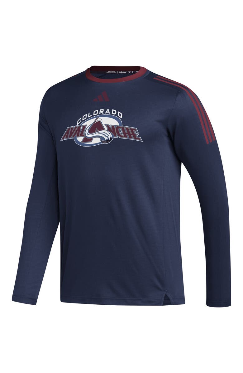 adidas Men's adidas Navy Colorado Avalanche AEROREADY<sup>®</sup> Long Sleeve T-Shirt, Alternate, color, 