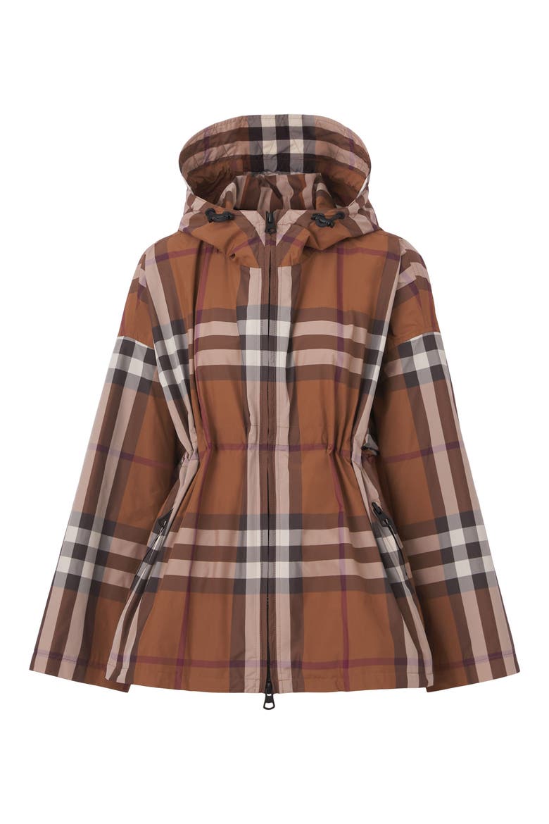 Bacton Check Hooded Jacket, Alternate, color, DARK BIRCH BROWN CHK