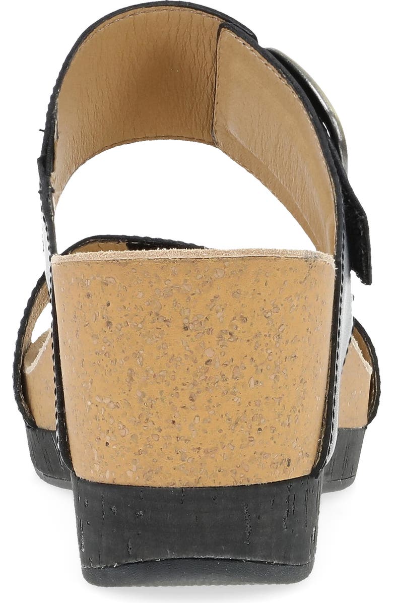 Dansko Shannon Platform Wedge Slide Sandal, Alternate, color, Black Burnished Nappa