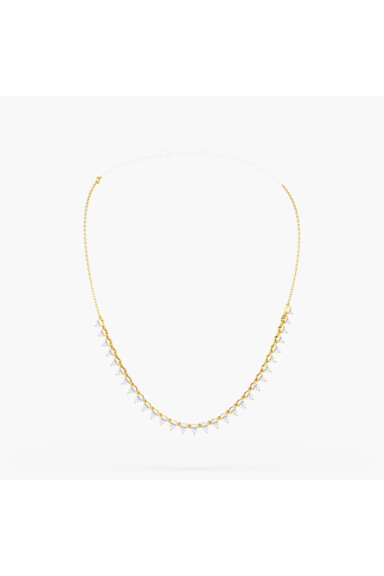 Reverse Pear Half Tennis Lab Diamond Necklace in 14K, Main, color, Yellow Gold