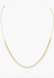Everlee Reverse Pear Half Tennis Lab Diamond Necklace in 14K