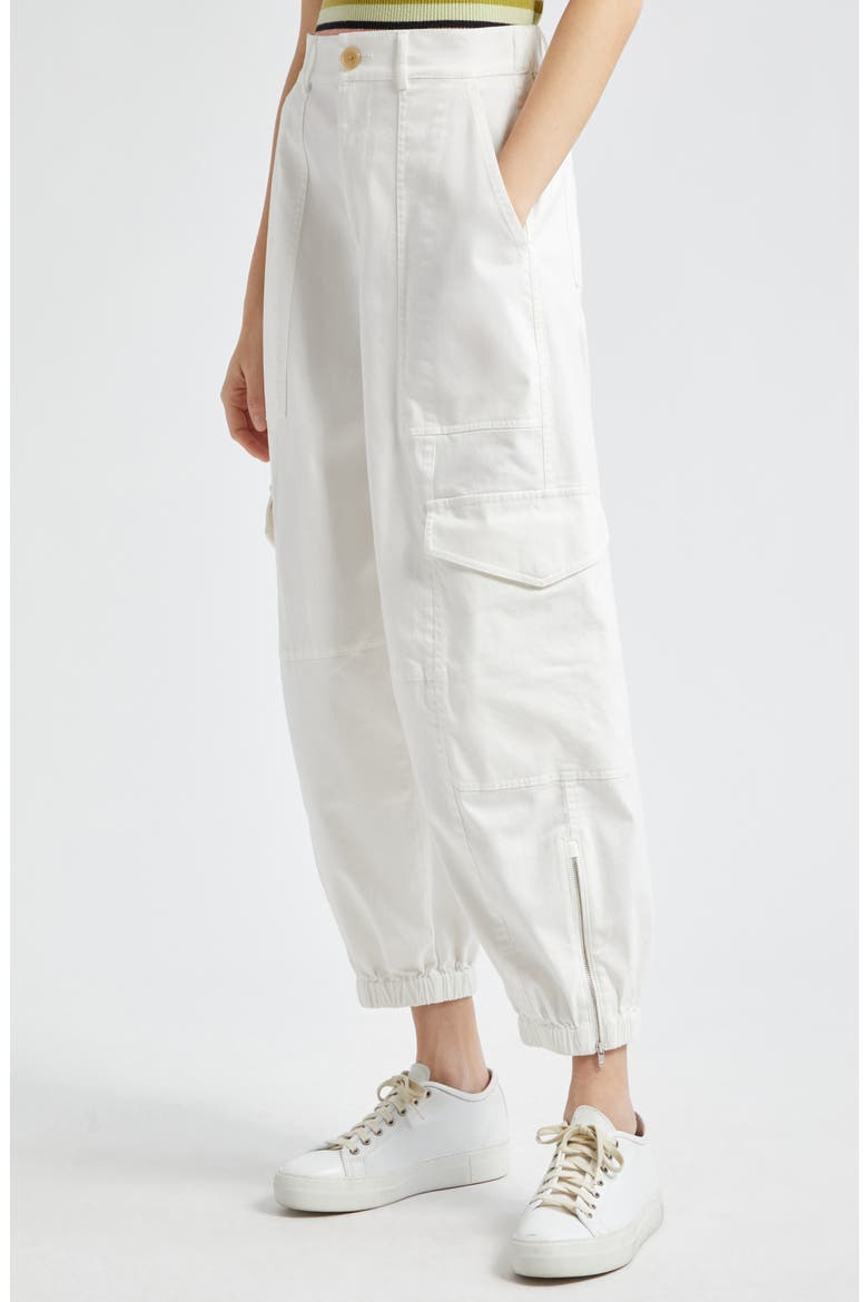 Stretch Cotton Twill Cargo Joggers, Alternate, color, CHALK