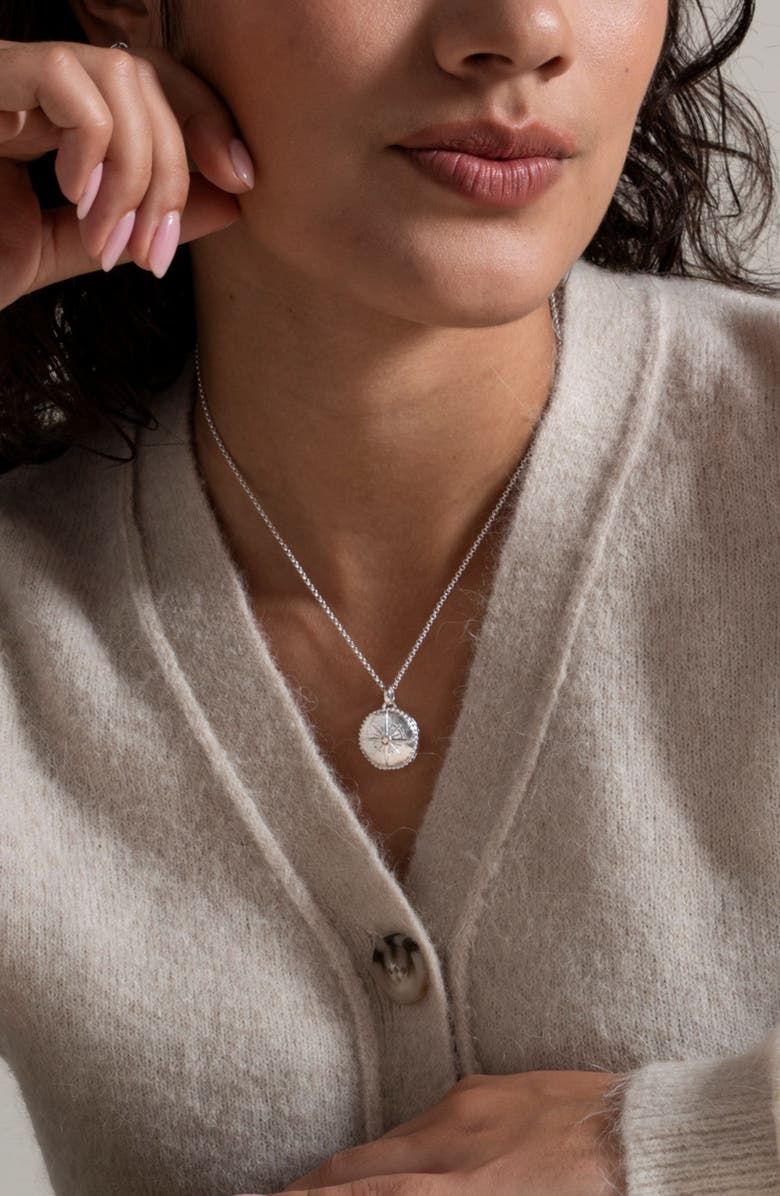 Dower & Hall True North Diamond Locket, Alternate, color, Sterling Silver