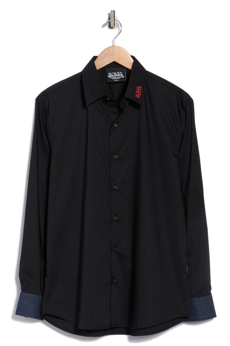 Lion Logo Graphic Long Sleeve Shirt, Alternate, color, BLACK