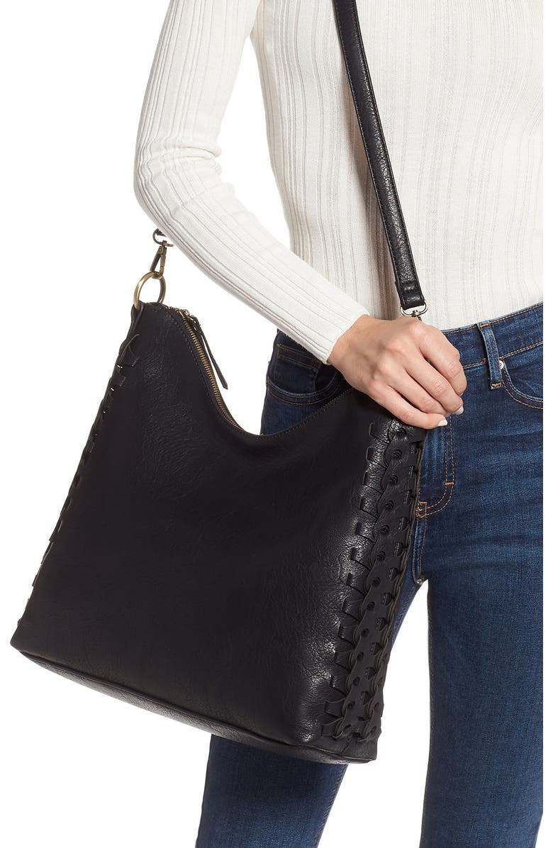 Sondra Roberts Faux Leather Hobo, Alternate, color,