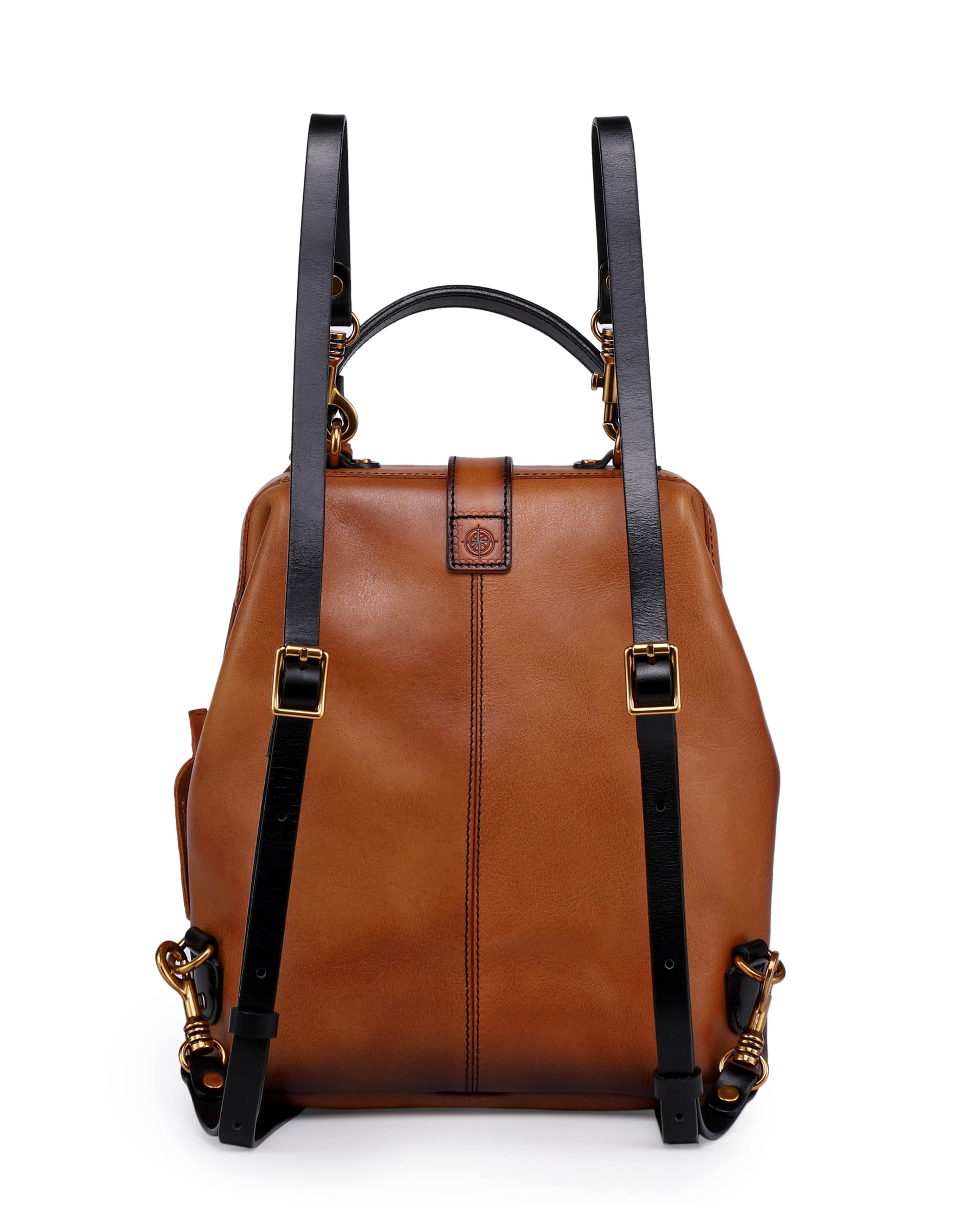 Pamela Genuine Leather Organized Travel Backpack, Alternate, color, Chestnut