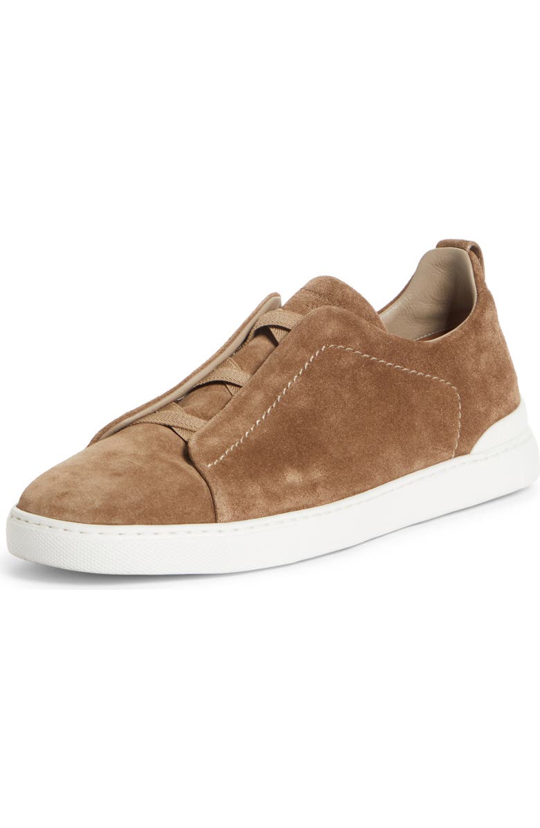 ZEGNA Triple Stitch Suede Slip-On Sneaker, Main, color,