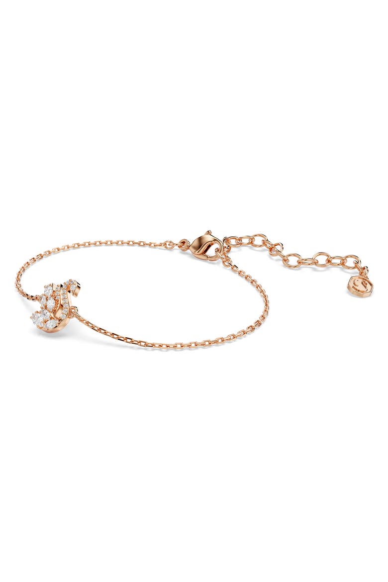 Swan Bracelet, Alternate, color, ROSE GOLD/ WHITE