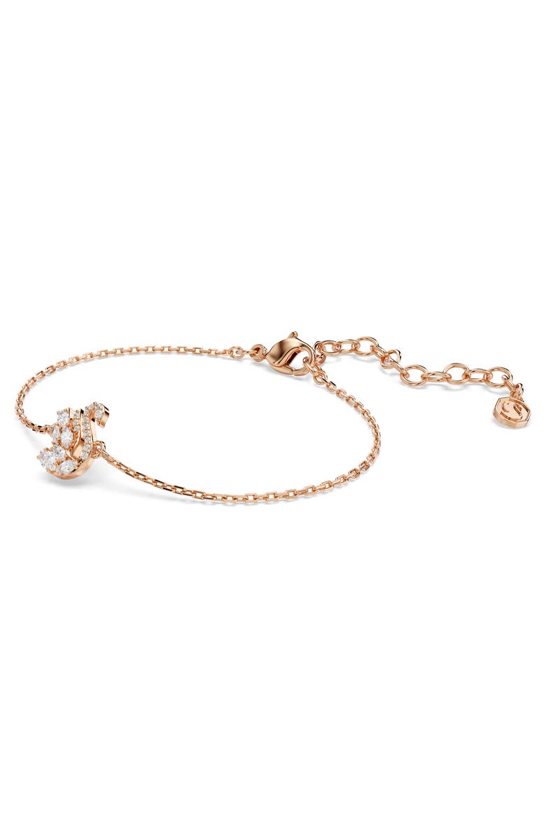 Swarovski Swan Bracelet, Alternate, color, Rose Gold/ White