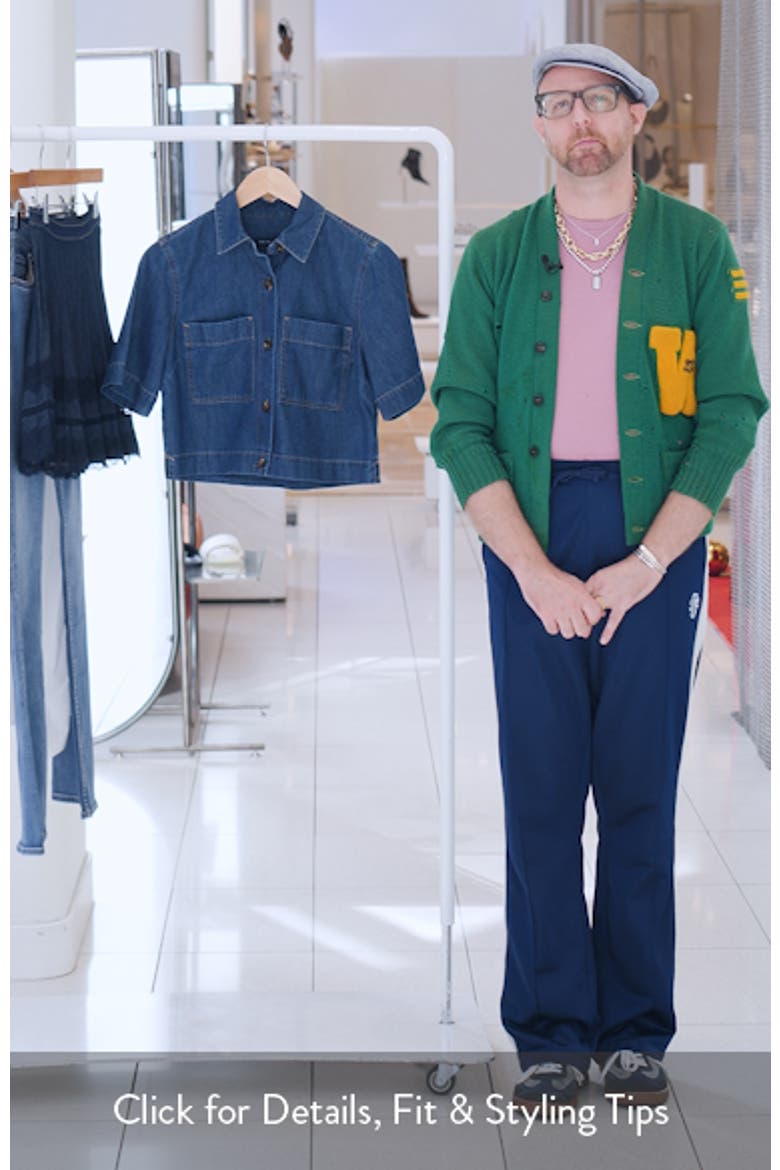 Spruce Cotton & Silk Blend Denim Button-Up Top video