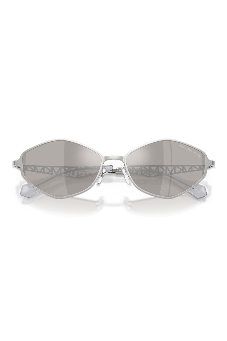 Gold Coast 56mm Angular Sunglasses, Alternate, color, SILVER / SILVER MIRROR