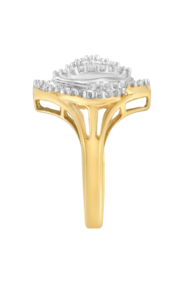 10K Yellow Gold 1/2 Cttw Diamond Swirl Cocktail Ring, Alternate, color, Yellow Gold