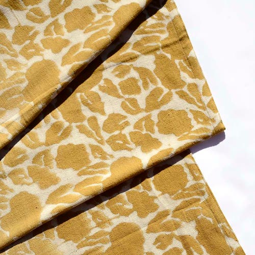 Ichcha Mustard Cotton Table Runner In Yellow