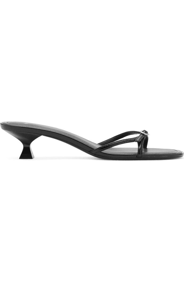 MANGO Buckle Detail Kitten Heel Slide Sandal, Alternate, color, Black