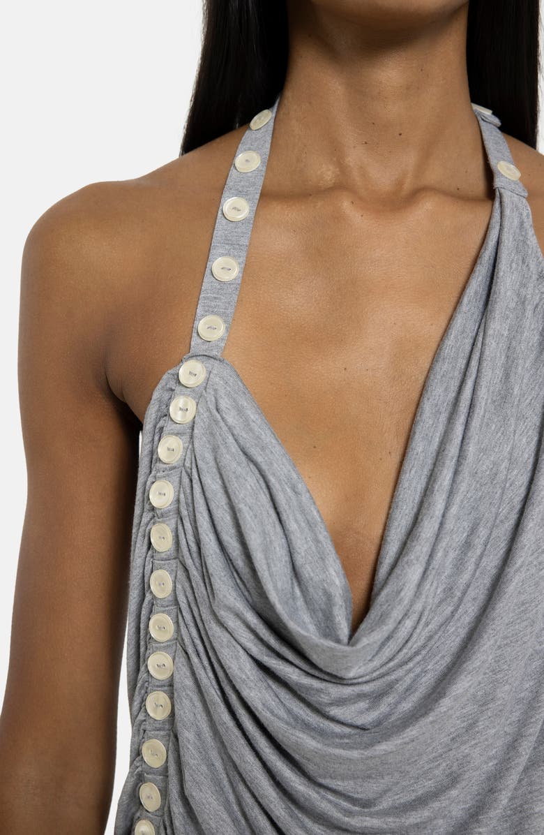 JADED LONDON Button Drape Halter Top, Alternate, color, Grey