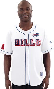 STARTER Men's Starter  White Buffalo Bills Relay Full-Button Baseball Jersey