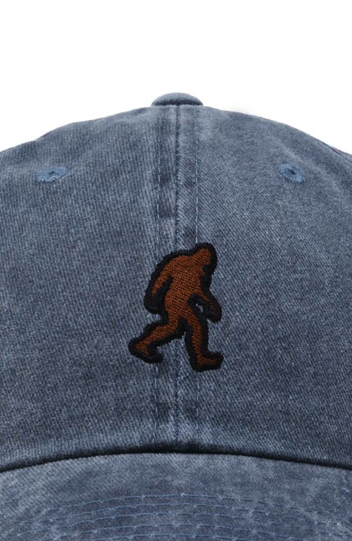 Dalix Sasquatch Embroidered Dad Hat In Washed Navy Blue