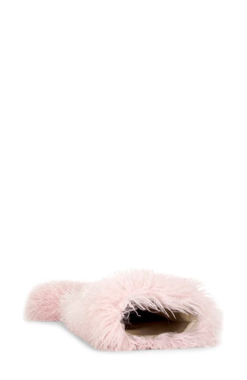 Azalea Wang Templeton Shaggy Faux Shearling Thigh-high Boot In Pink