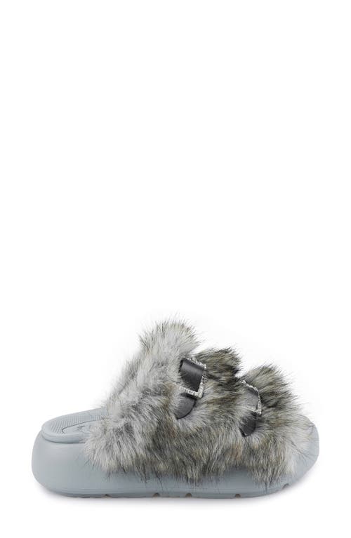 Zigi Fire Faux Fur Platform Sandal In Blue