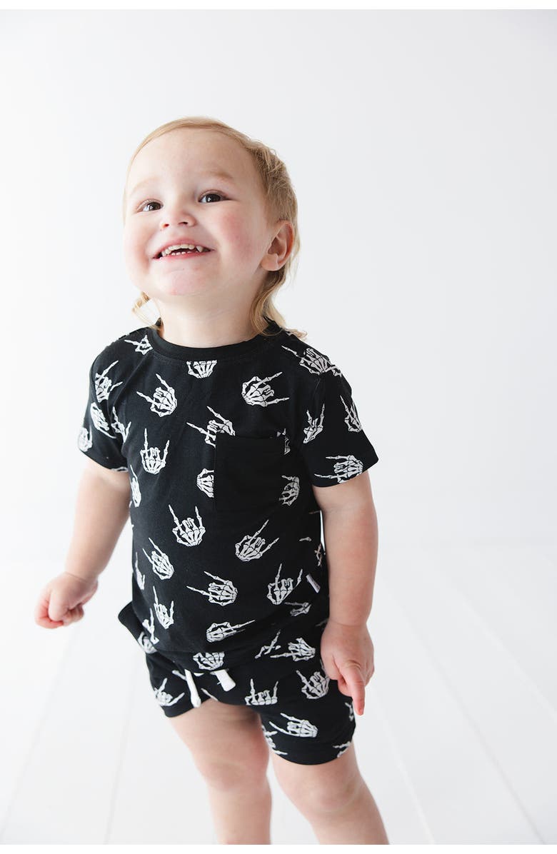 Charlie Lou Baby<sup>®</sup> Baby Boy's Rock N' Skull T-Shirt & Shorts Set, Alternate, color, 