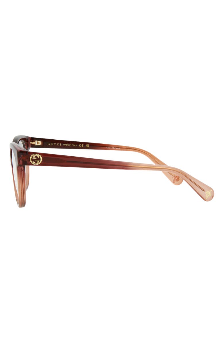 Gucci 52mm Cat Eye Optical Glasses, Alternate, color, Brown Brown Transparent